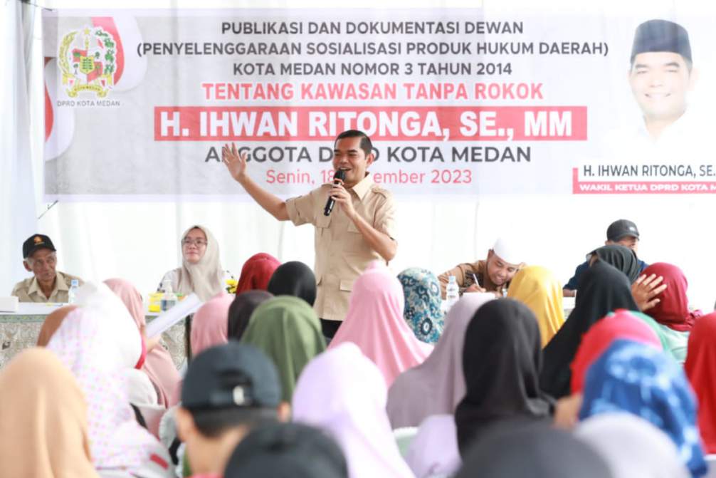Ihwan Ritonga Kembali Ingatkan Warga soal Sanksi Merokok saat Sosialisasi Perda KTR