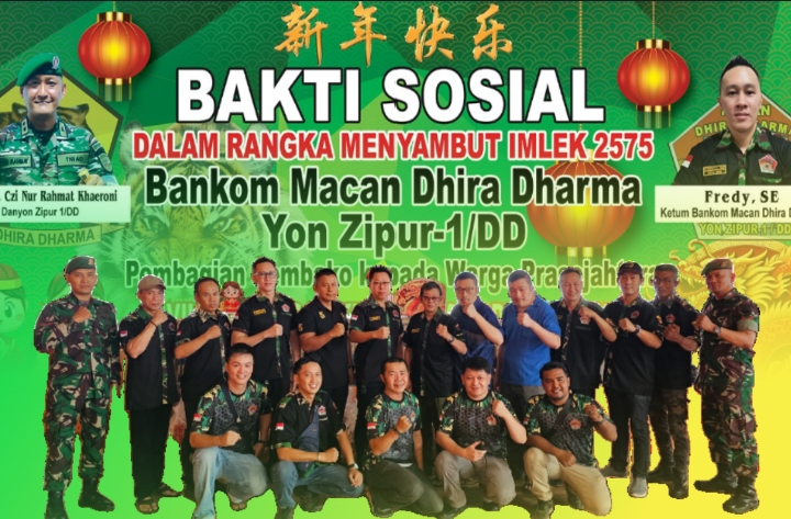 Batalyon Zeni Tempur 1/DD Bersama Bankom Macam Dhira Dharma Menggelar Baksos 