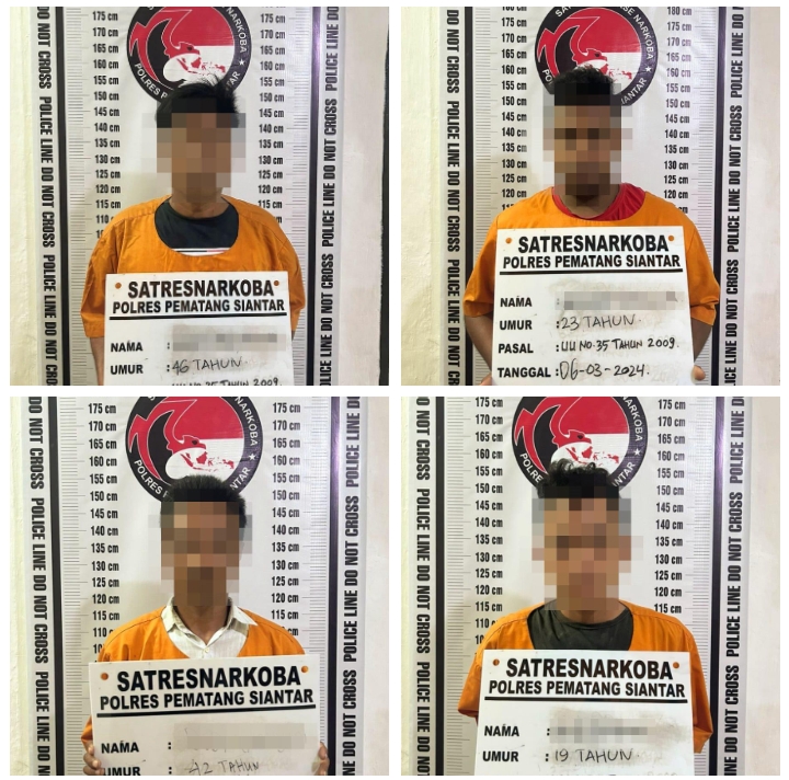 Ini Tampang Ke-4 Jaringan Narkoba Simalungun Yang Dibekuk Sat Narkoba Siantar