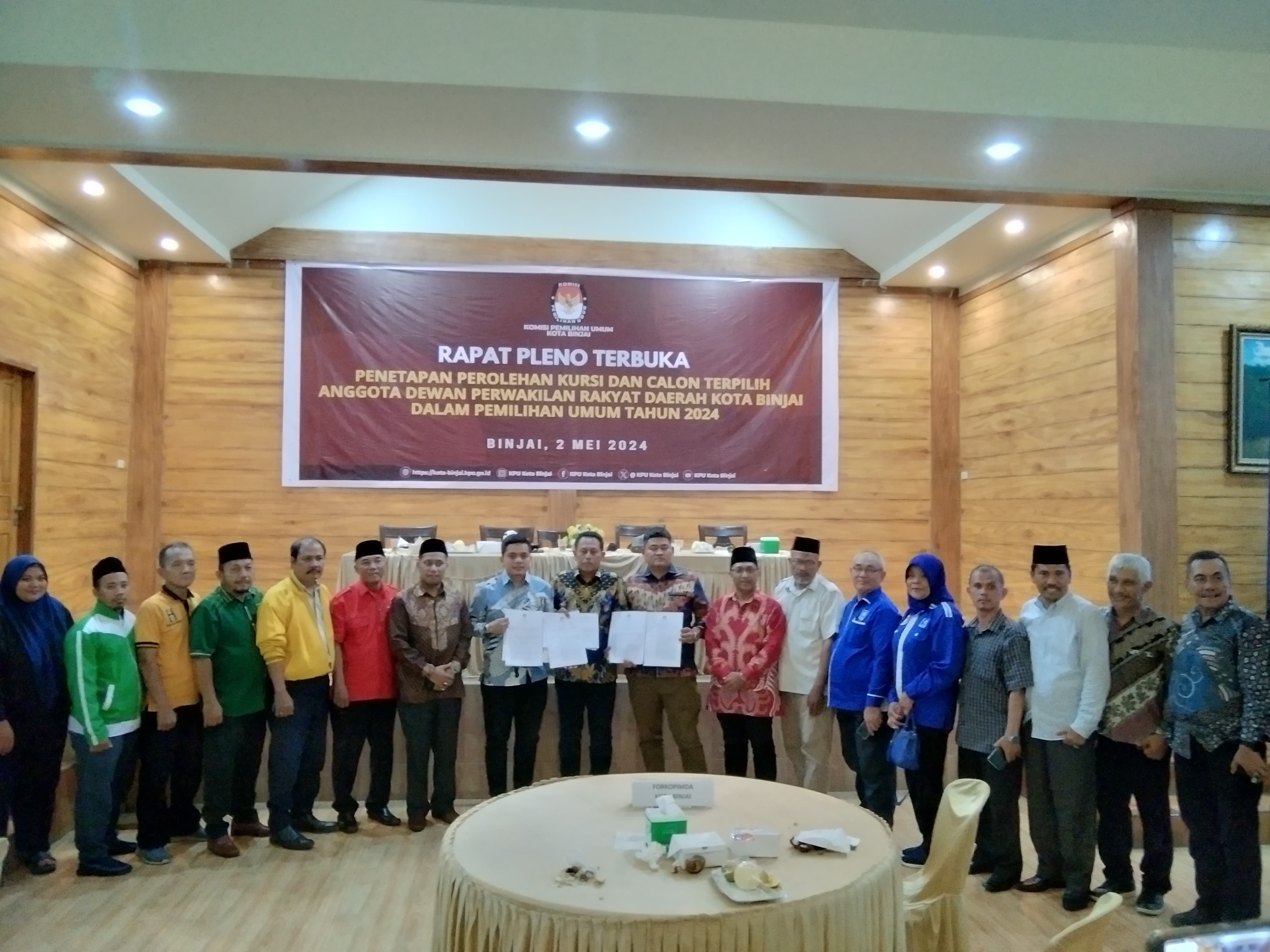 KPU Binjai Tetapkan Calon Anggota DPRD Terpilih