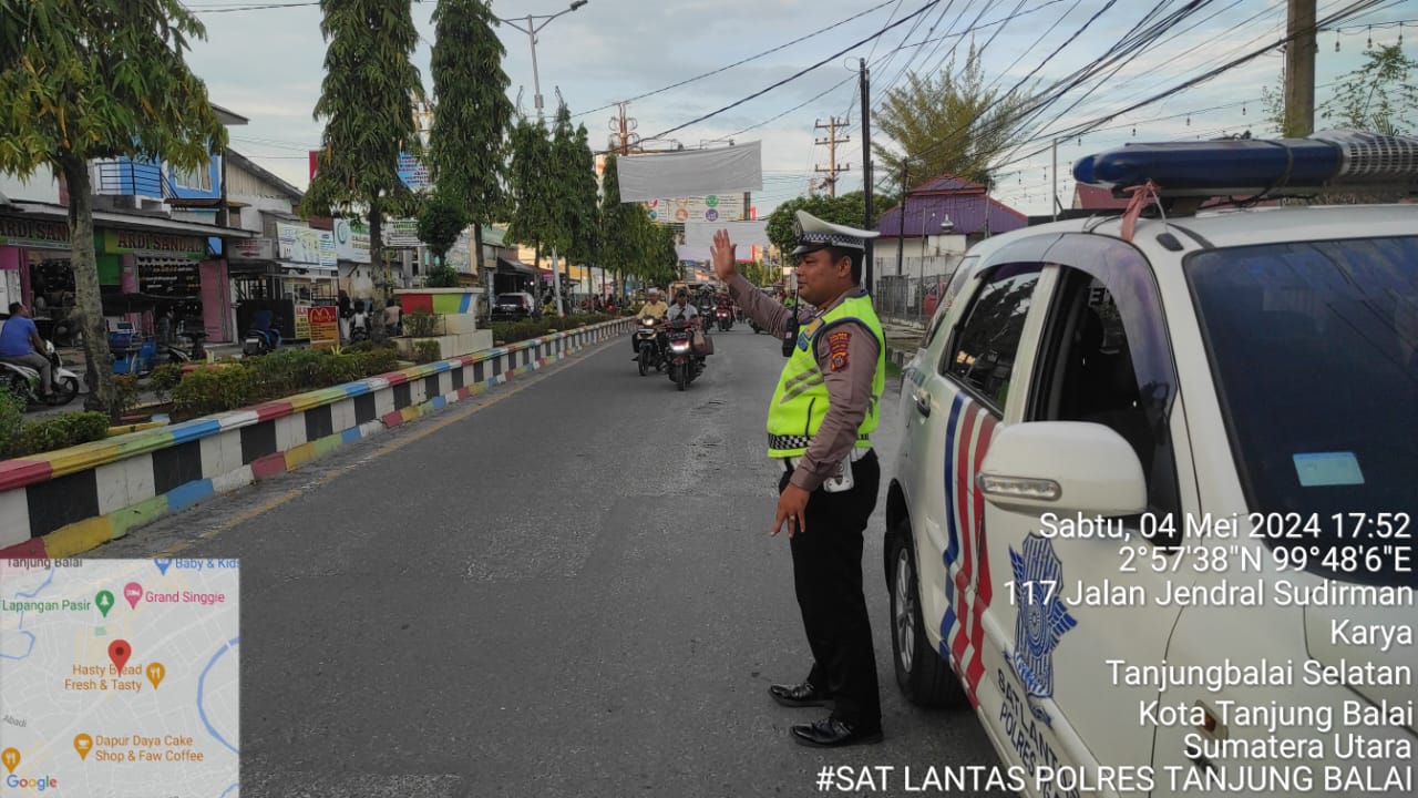 Sat Lantas Polres Tanjung Balai Melaksanakan Patroli Ciptakan Kamseltibcar Lantas Yang Kondusif