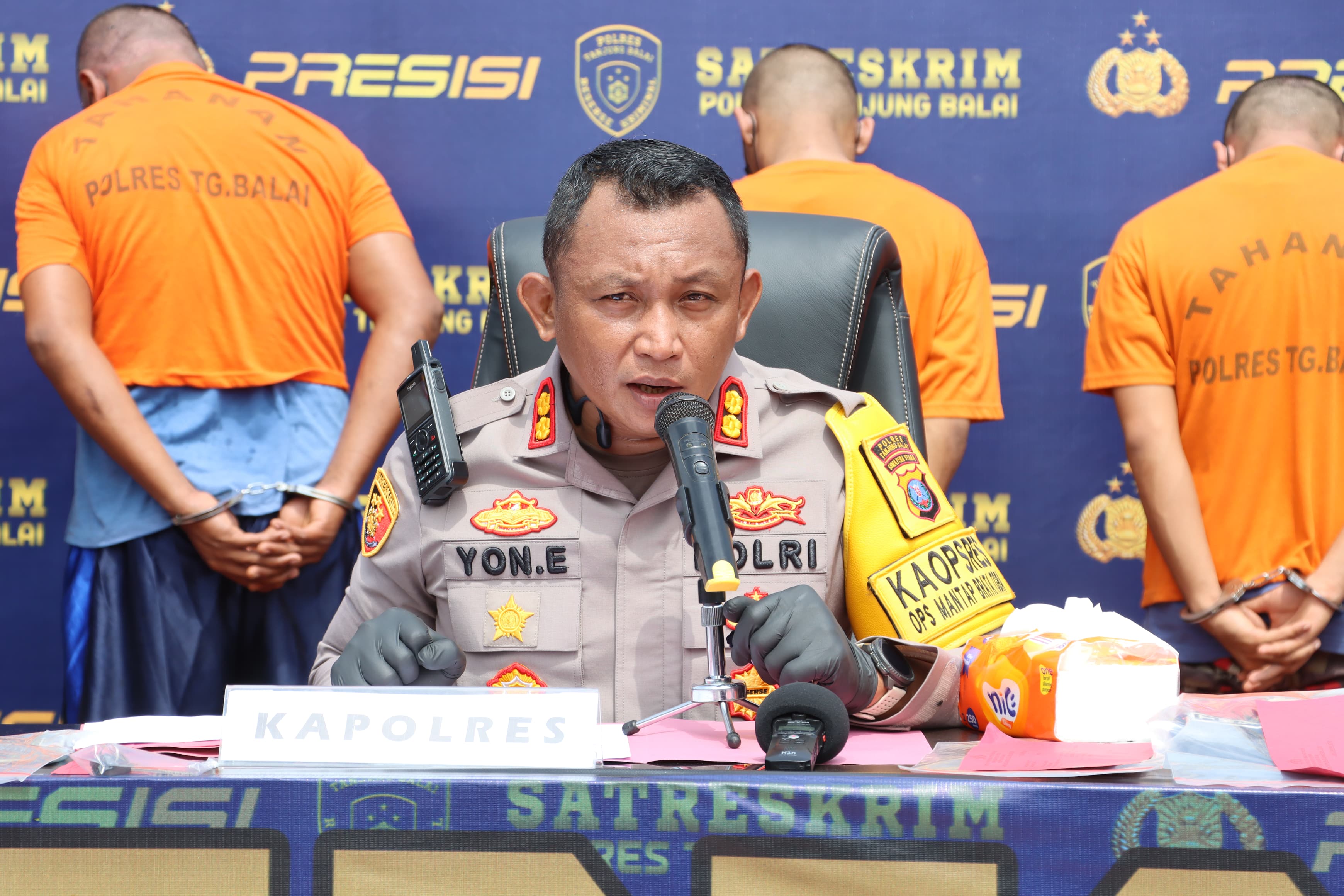 Kapolres Tanjung Balai Pimpin Konferensi Pers Ungkap Kasus Curanmor