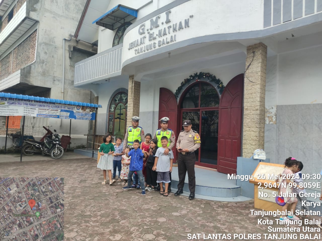 Sat Lantas Polres Tanjung Balai Laksanakan Pengamanan  Di Rumah Ibadah
