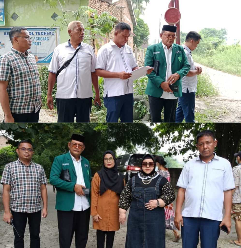 Juru Sita dari PN Lubukpakam membacakan sita eksekusi tanah seluas 32 Hektar di Jalan Pasar IV Desa Helvetia, Labuhan Deli, Deliserdang, Senin (13/5/2024), dihadiri Kuasa Hukum PB Al Washliyah dan pihak terkait.