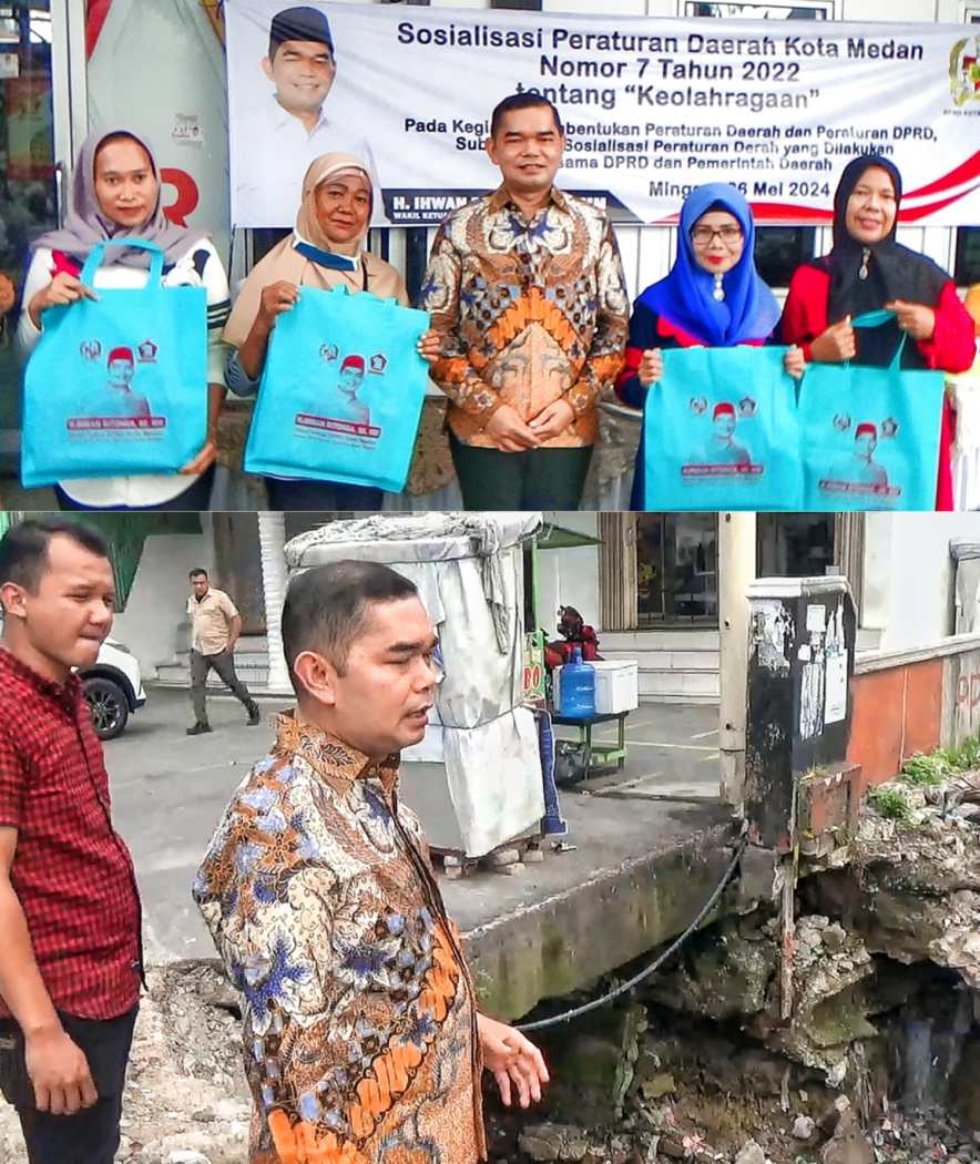 Wakil Ketua DPRD Medan Ihwan Ritonga di Jl Raya Menteng, Kelurahan Binjai, Kecamatan Medan Denai, Medan.