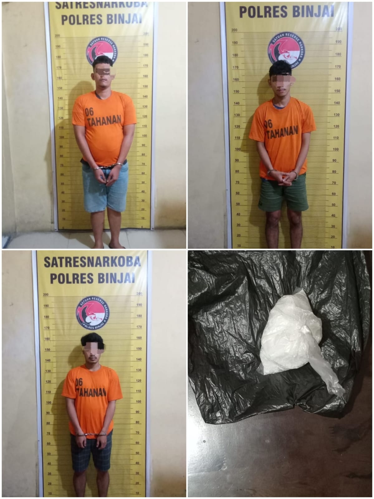 Tiga Orang Pria Diringkus Satres Narkoba Polres Binjai
