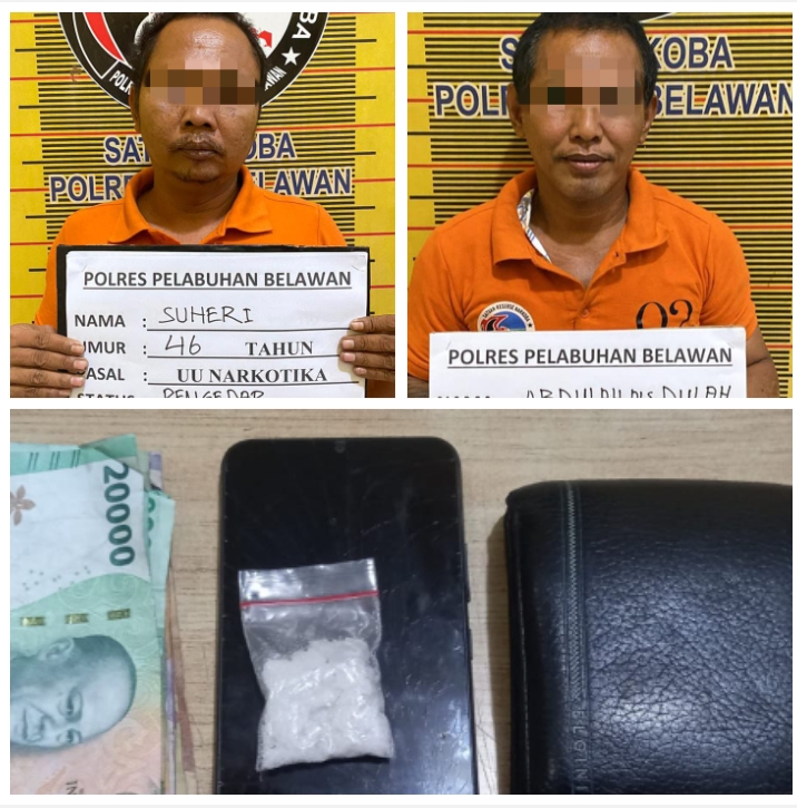 Sat Narkoba Polres Pelabuhan Belawan Tangkap 2 Pengedar Narkoba di Marelan