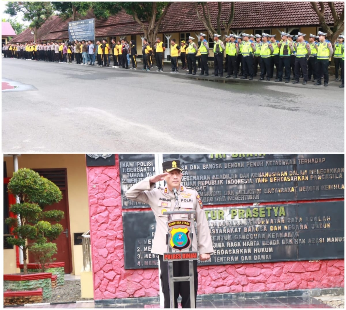 AKBP Bambang Utomo Pimpin Apel Perdana di Polres Binjai 