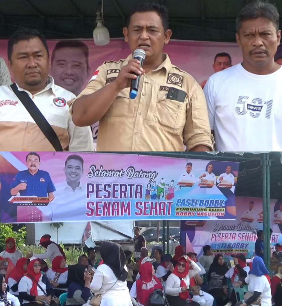 Ketua Pasti Bobby Kota Medan, Hendra Yanto didampingi Sekretaris Aris Harianto SE MM dan Ketua Pasti Bobby Medan Area, Elyusman Beny SH.