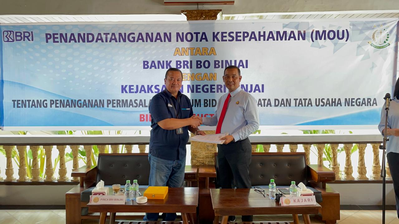 Kejari dan BRI Binjai Tanda Tangani Kerjasama Atasi Kredit Macet