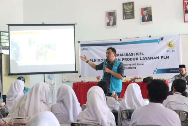 Peringatan Hari Anak Nasional, PLN UP3 Binjai Bangun Kesadaran Siswa di SMA 1 Gebang Pentingnya K3L dan Produk PLN