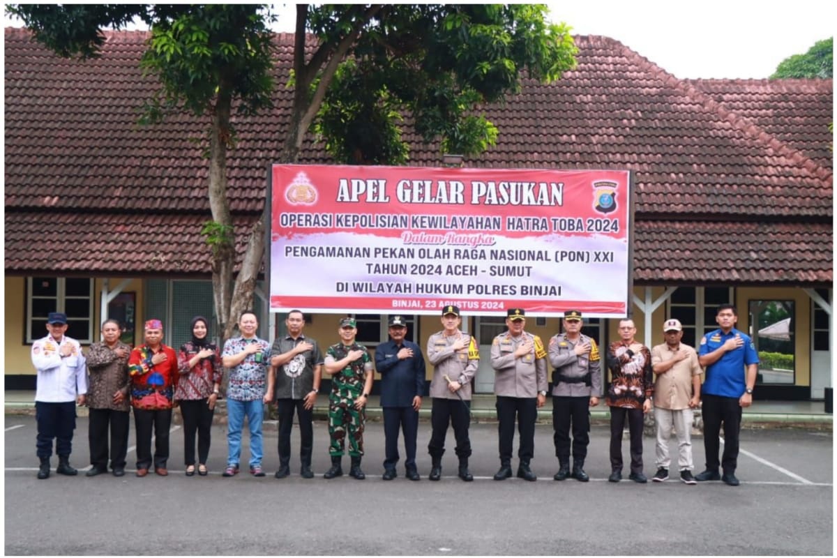 Wali Kota Binjai Ikuti Apel Gelar Pasukan Operasi Hatra Toba 2024 di Wilayah Hukum Polres Binjai