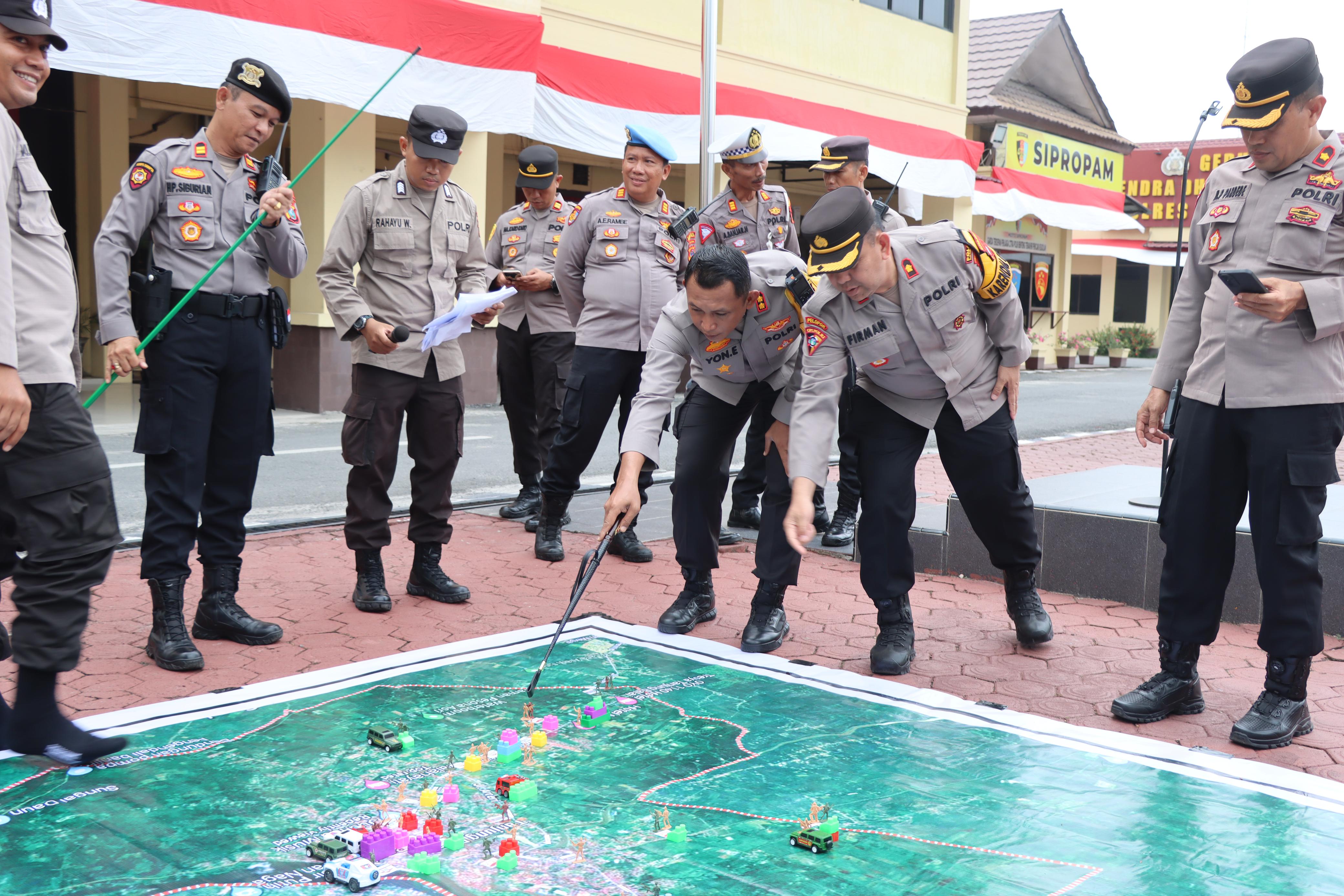 Polres Tanjung Balai Gelar Tactical Floor Game Persiapan Pengamanan Pilkada 2024