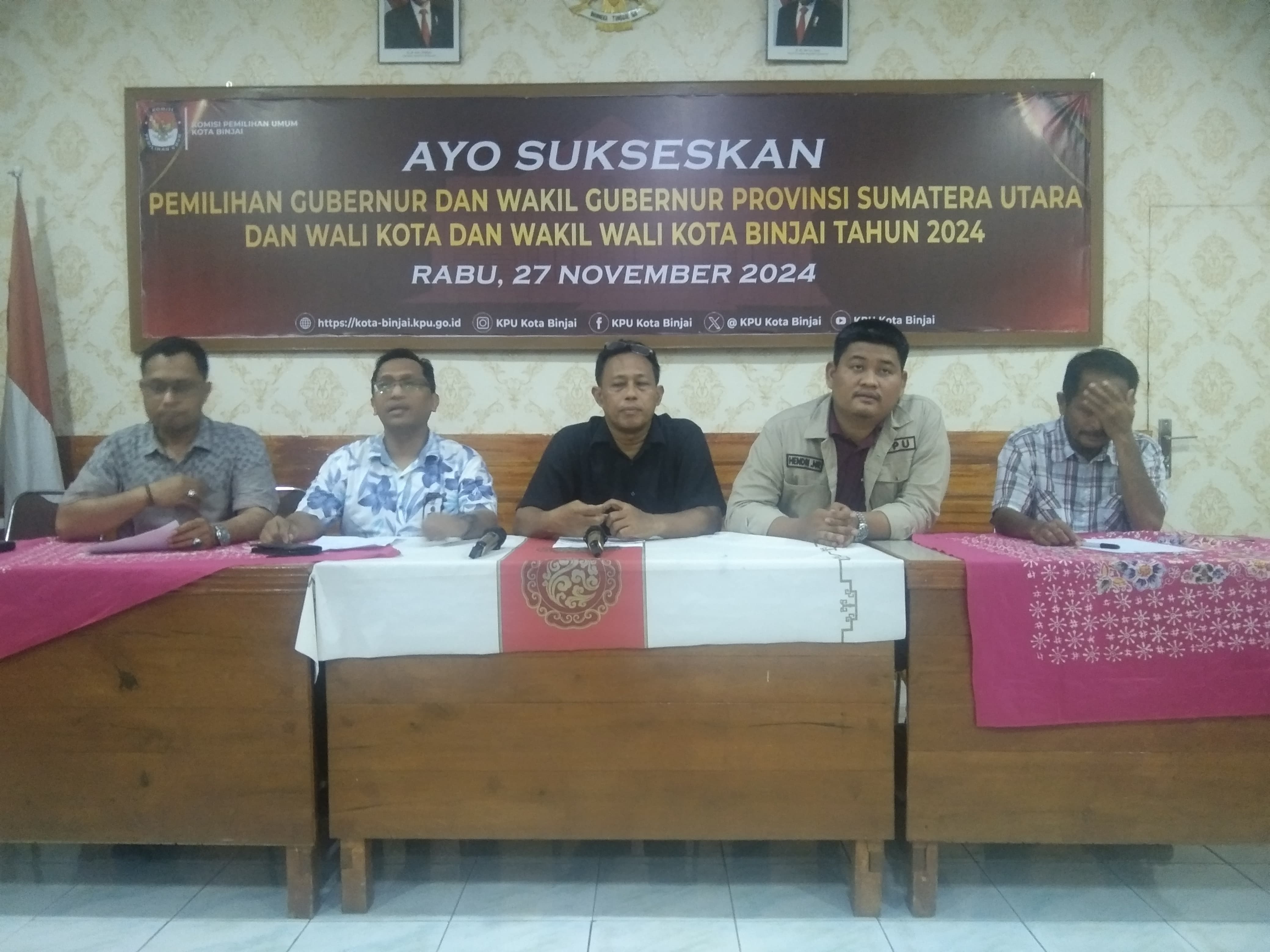 KPU Kota Binjai Konferensi Pers Terkait Perkembangan Pilkada 2024