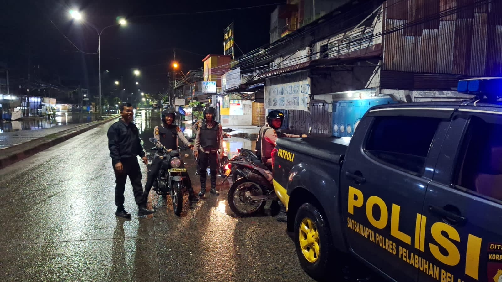 Polres Pelabuhan Belawan Patroli Gabungan Antisipasi Kejahatan Jalanan 
