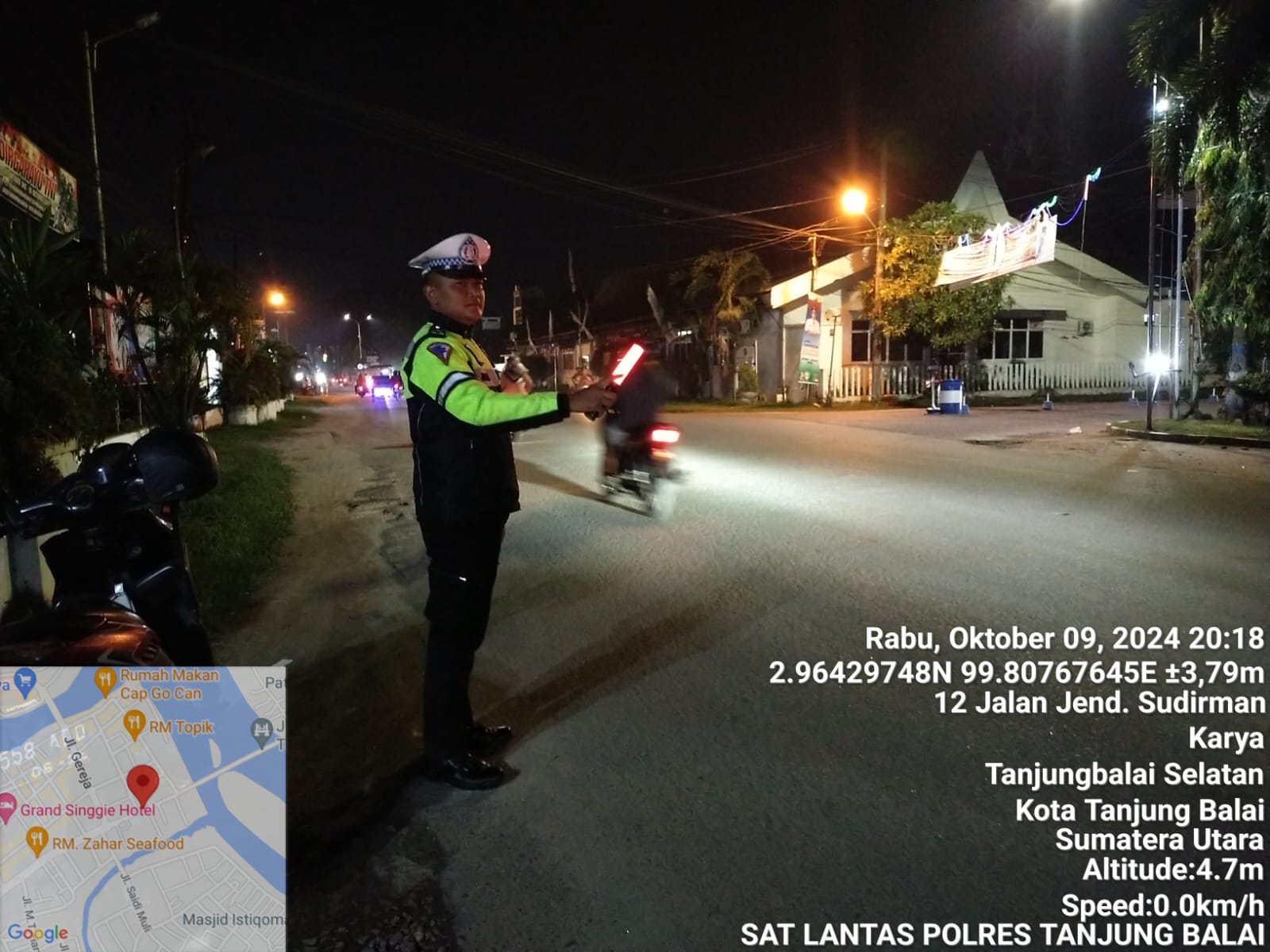 Sat Lantas Polres Tanjung Balai Laksanakan Blue Light Patrol