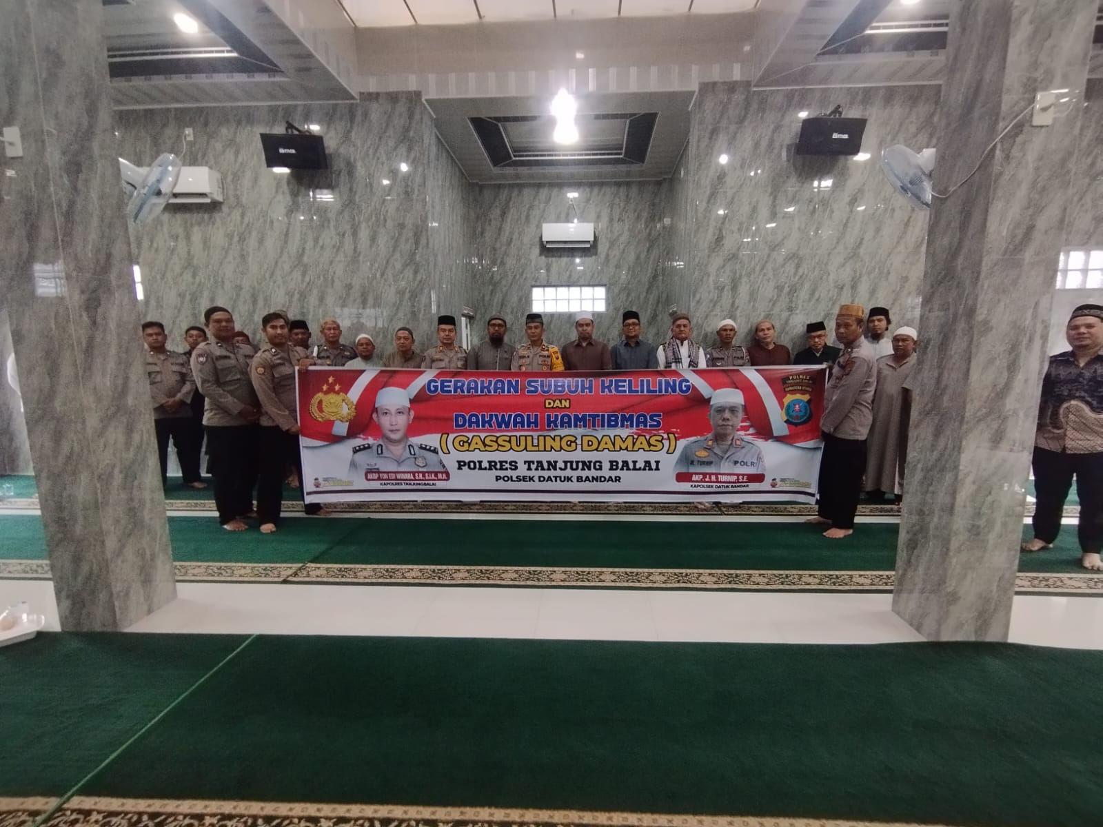 Gassuling Damas di Mesjid Ar – Rahmah, Polres Tanjung Balai Sampaikan Dakwah Kamtibmas