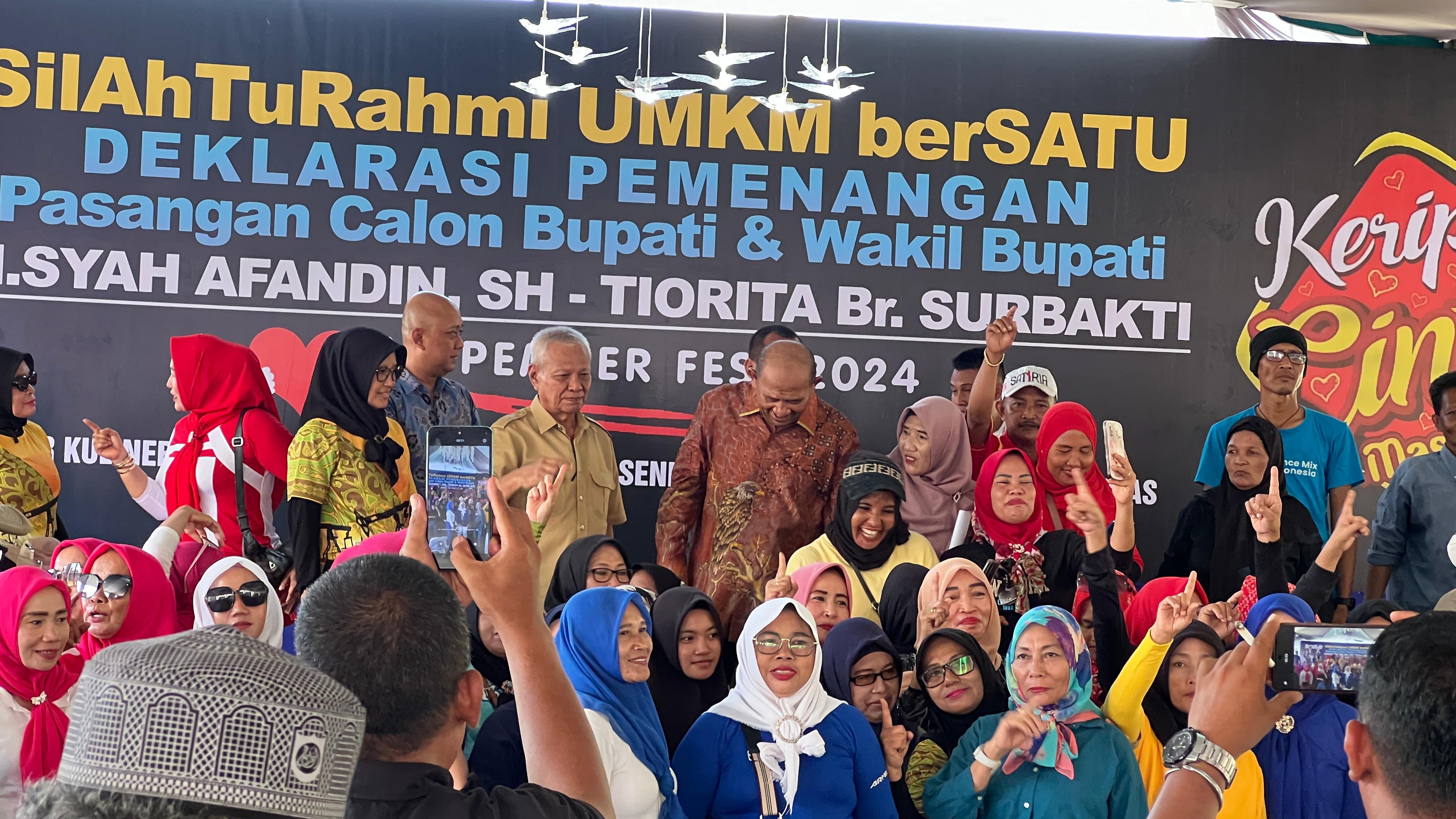 UMKM Kabupaten Langkat Bersatu, Deklarasi Untuk Pemenangan Paslon Nomor Urut 1 ” Satria ” di Keripik Cinta