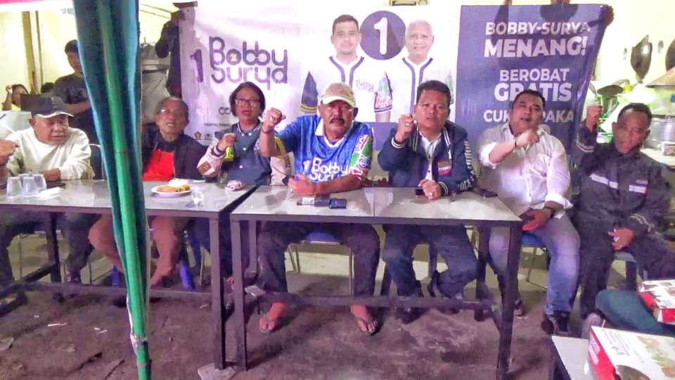Nonton Bareng Quick Count Pilgubsu, Relawan Pasti Bobby Syukuri Keunggulan Bobby-Surya