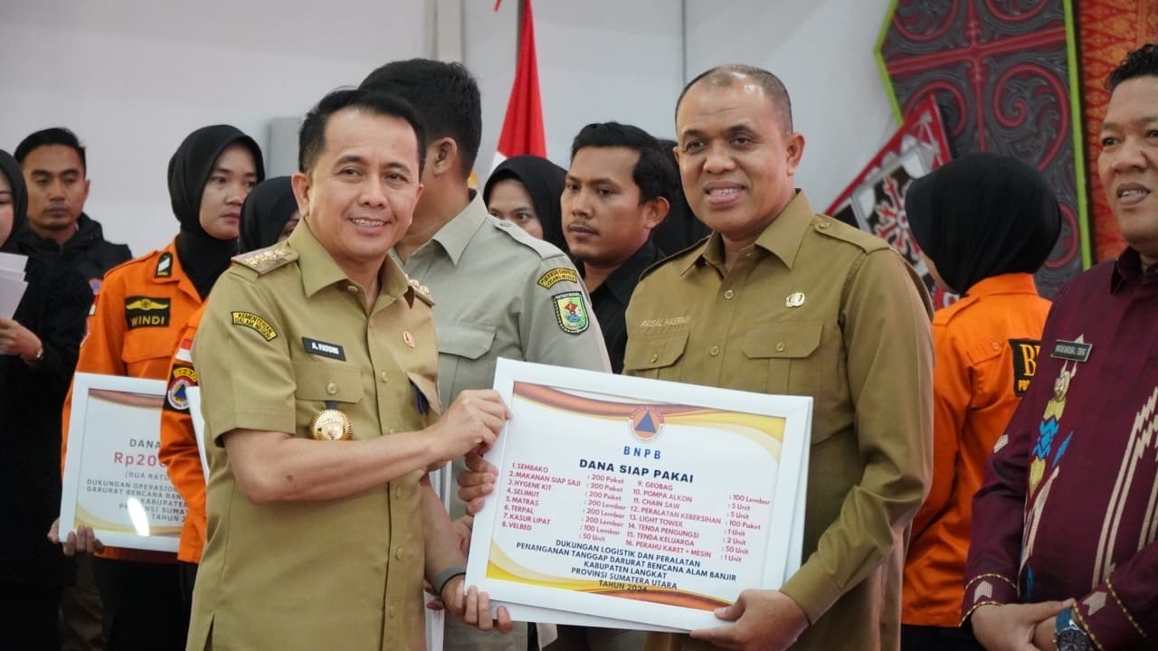 Pj Bupati Langkat Laporkan Banjir Tanjung Pura ke BNPB