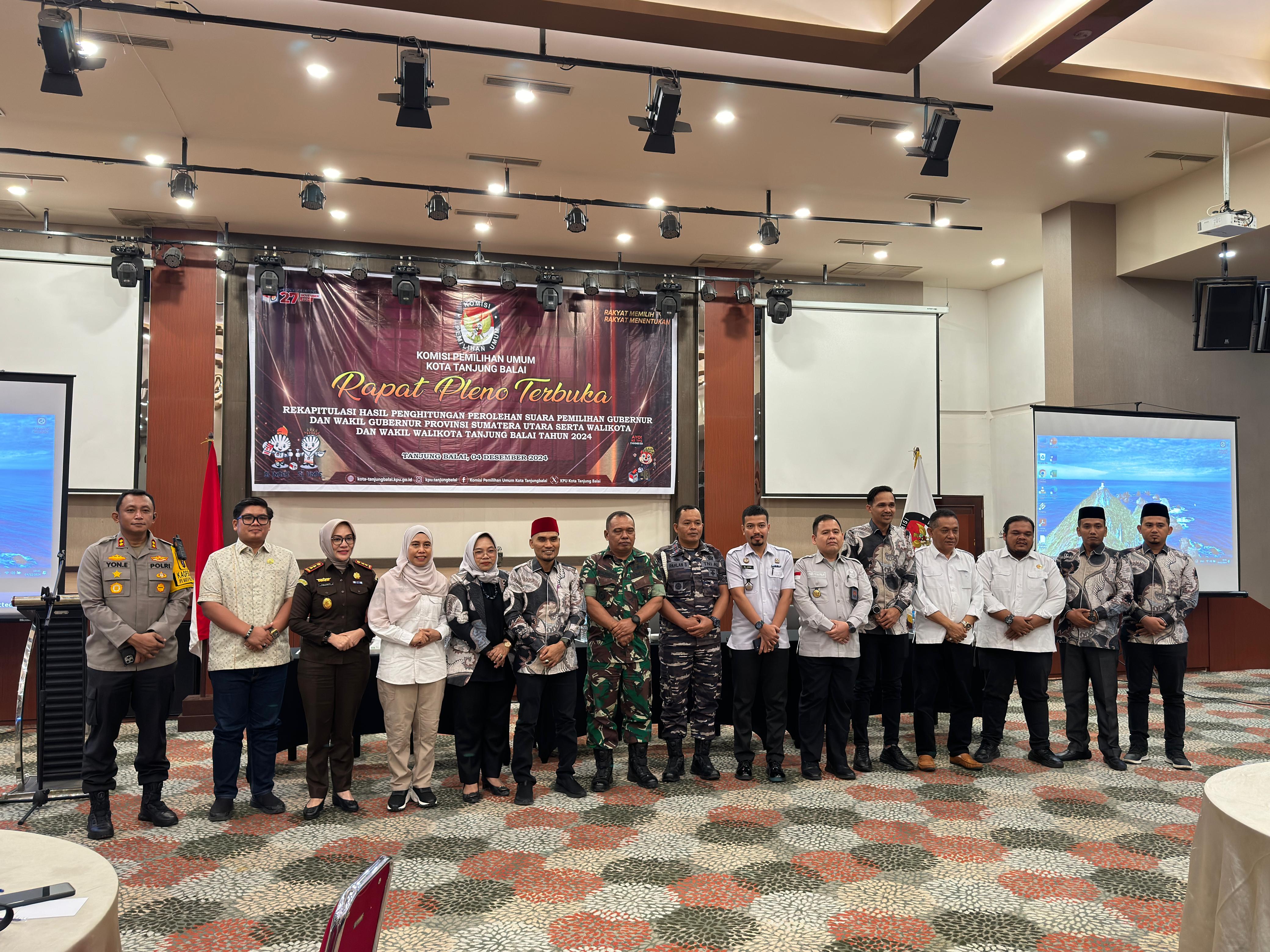 Polres Tanjung Balai Hadiri Rapat Pleno Terbuka Rekapitulasi Hasil Penghitungan Perolehan