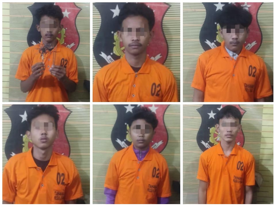 6 Geng Motor Diangkut Polsek Hamparan Perak