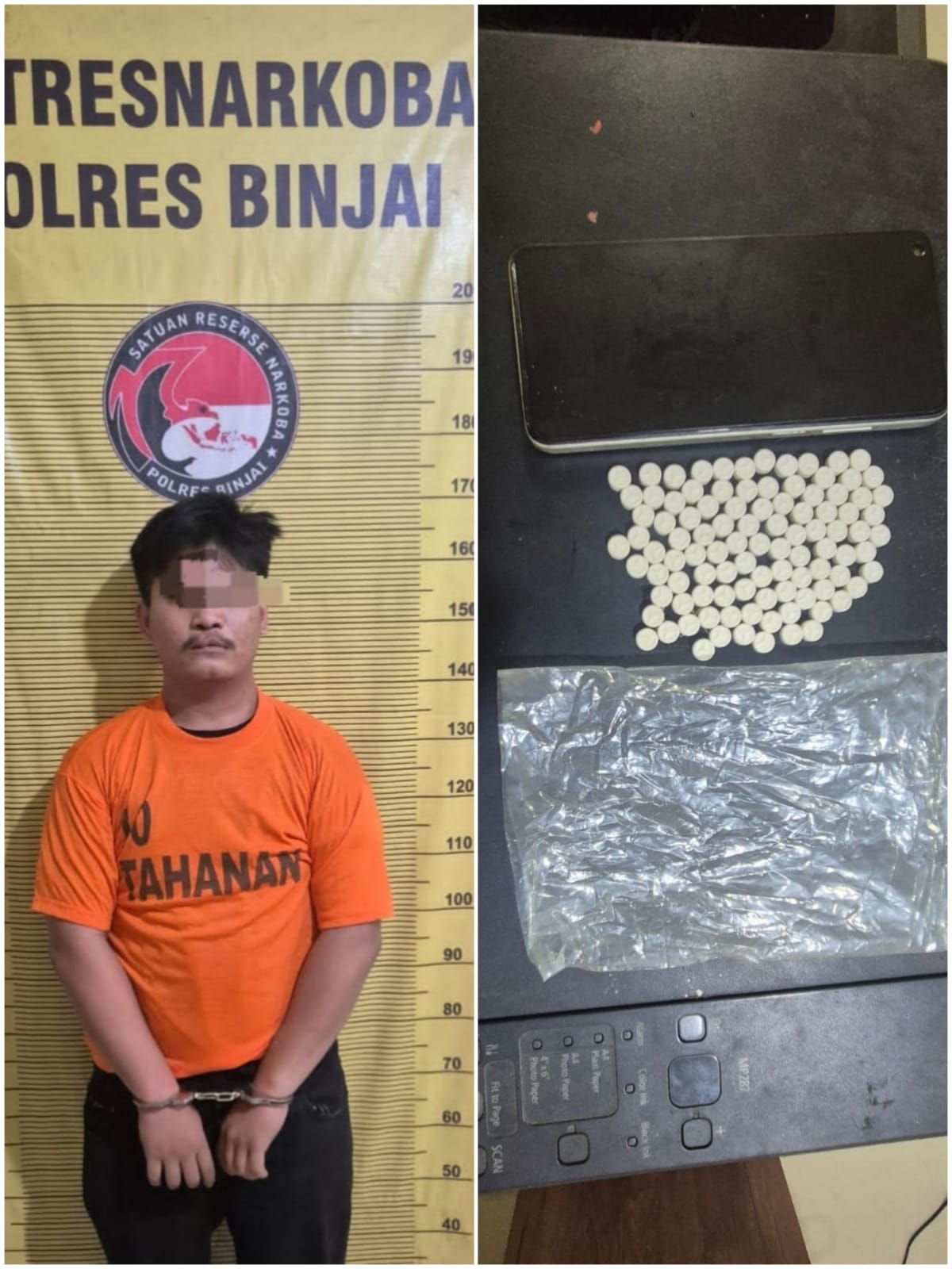Satres Narkoba Polres Binjai Berhasil Ciduk Seorang Pria Bawa 99 Butir Pil Ekstasi