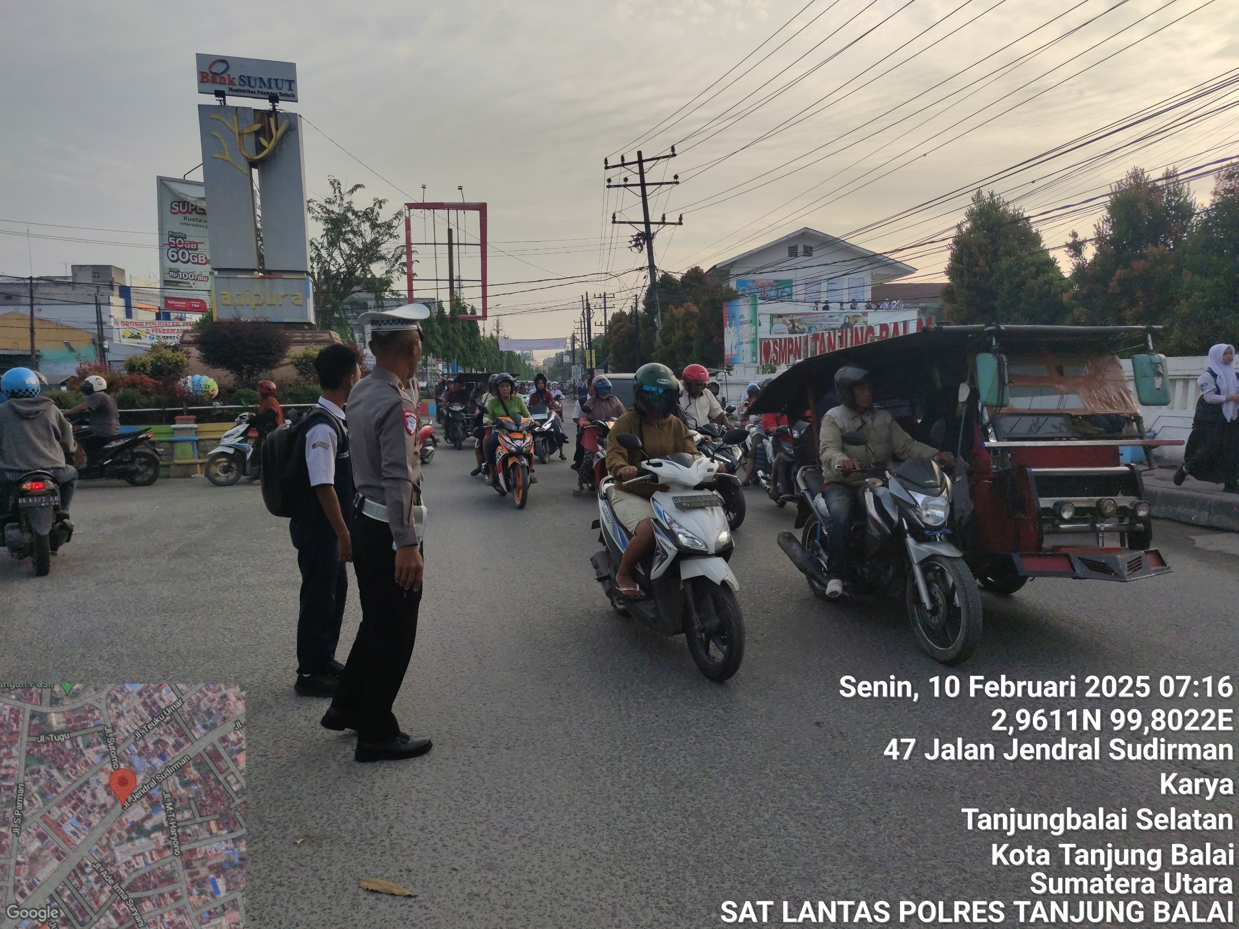 Sat Lantas Polres Tanjung Balai Laksanakan Strong Point
