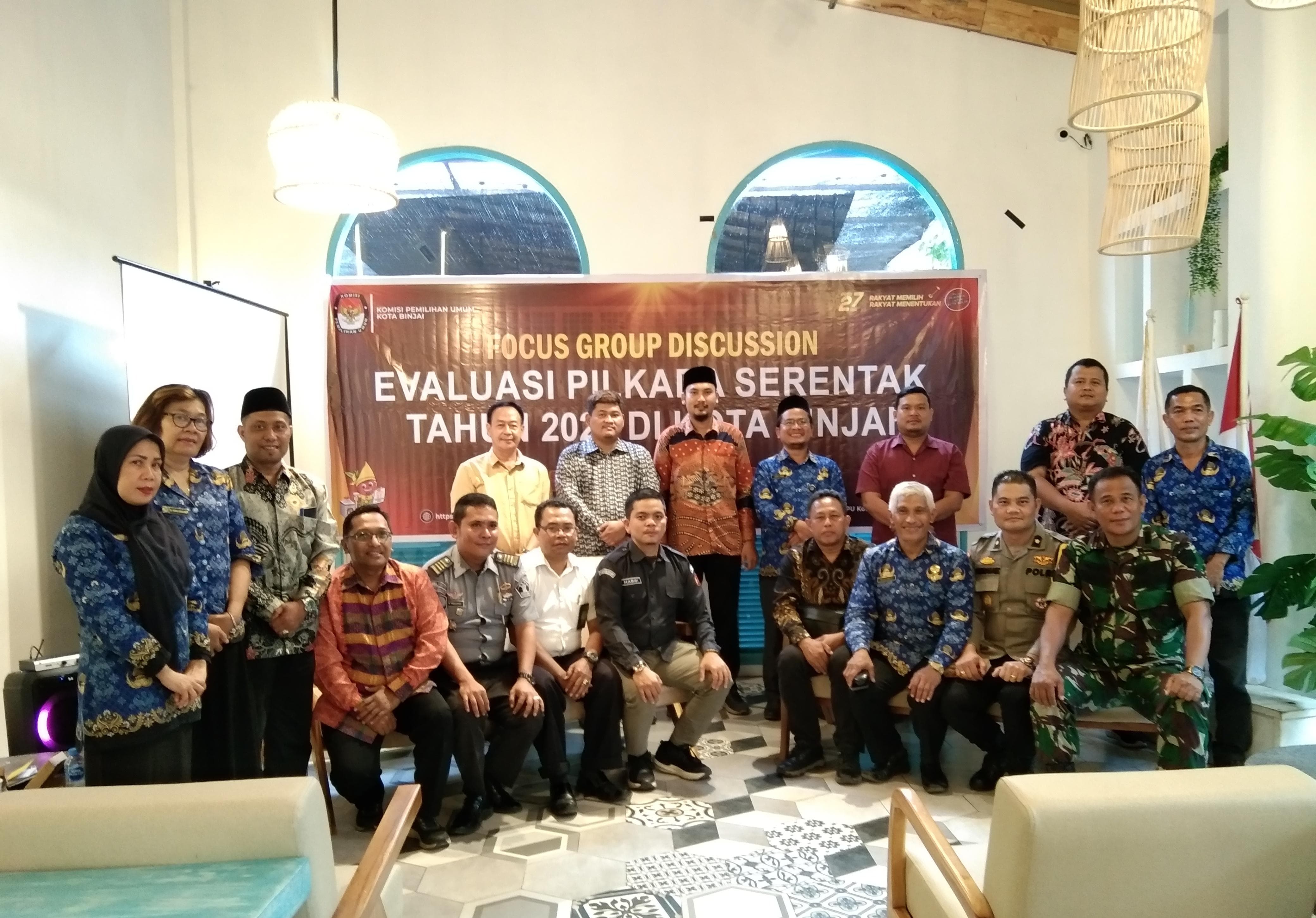 KPU Kota Binjai Gelar Focus Group Discusion Evaluasi Pilkada Serentak Tahun 2024