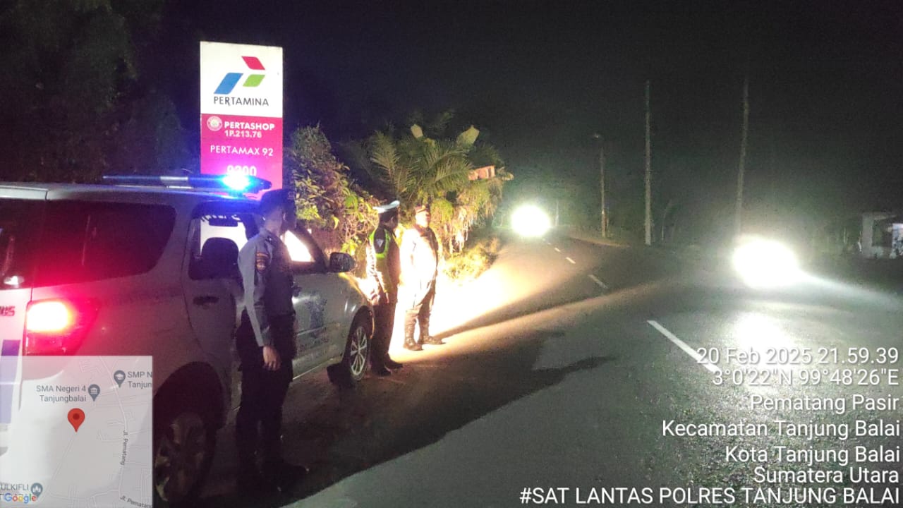 Blue Light Patrol Sat Lantas Polres Tanjung Balai Ciptakan Keamanan Terhadap Pengguna Jalan