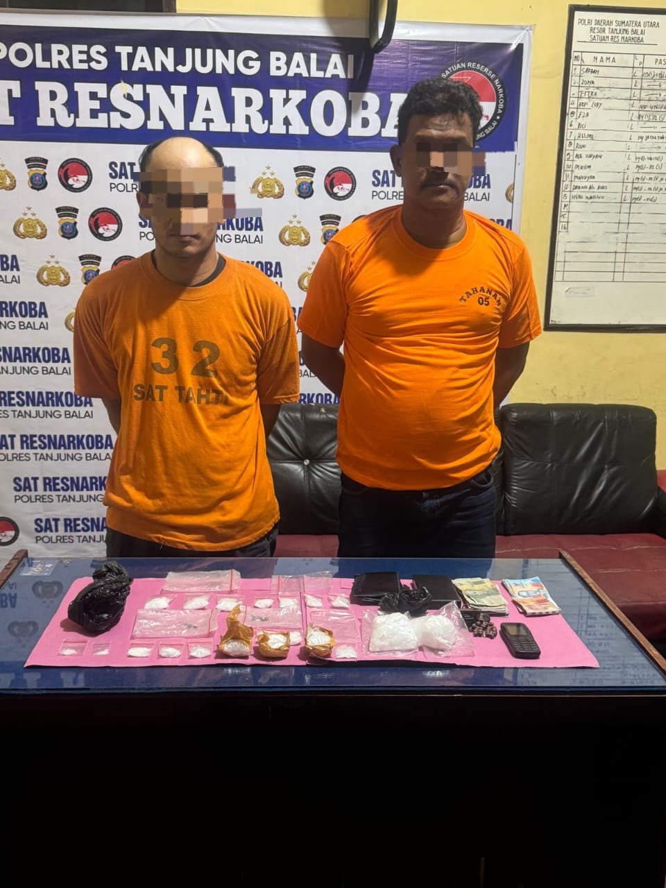 Polres Tanjung Balai Tangkap Dua Orang Pengedar Narkoba di Teluk Nibung