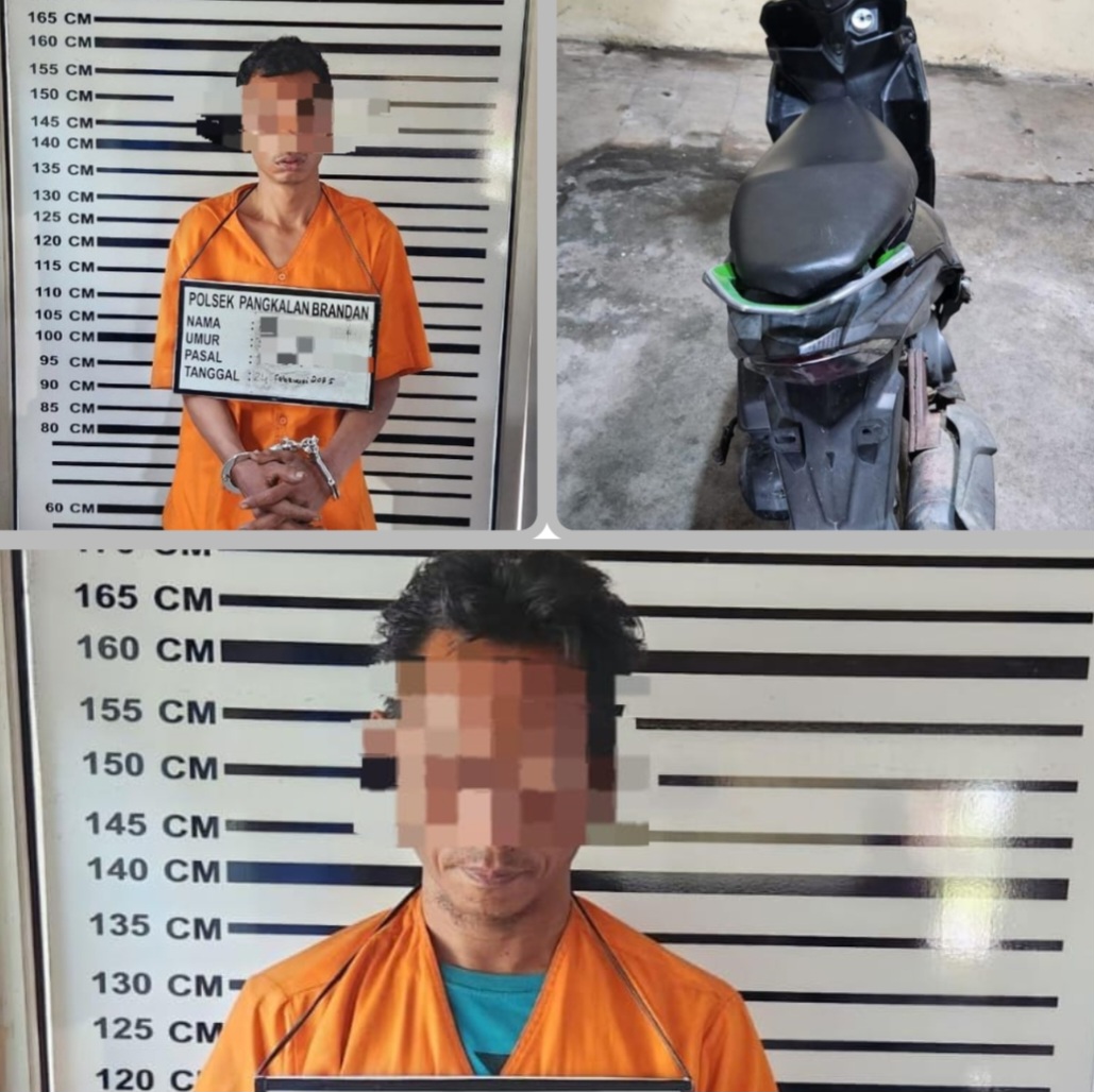 Polsek Pangkalan Berandan Tangkap 2 Pelaku Curanmor  Di Kecamatan Sei Lepan
