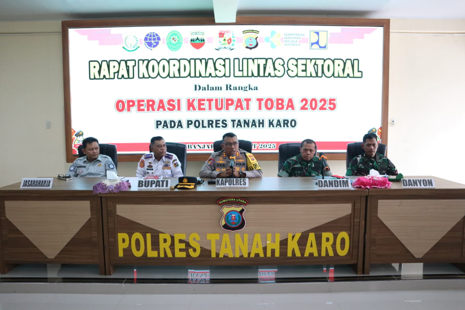 Polres Tanah Karo Gelar Rapat Koordinasi Operasi Ketupat Toba 2025