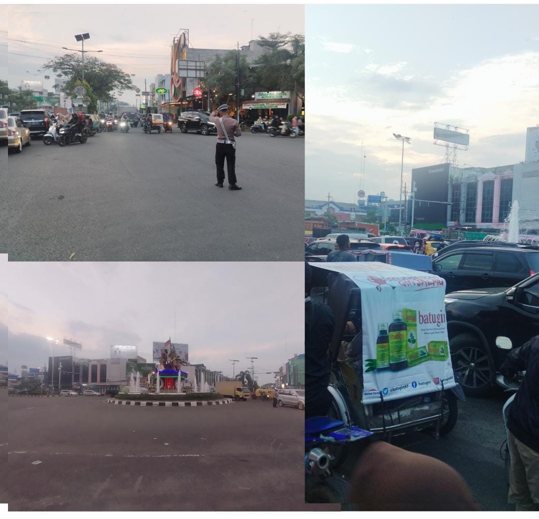 Polantas Gercep Urai Kemacetan Di Tugu Kota Binjai
