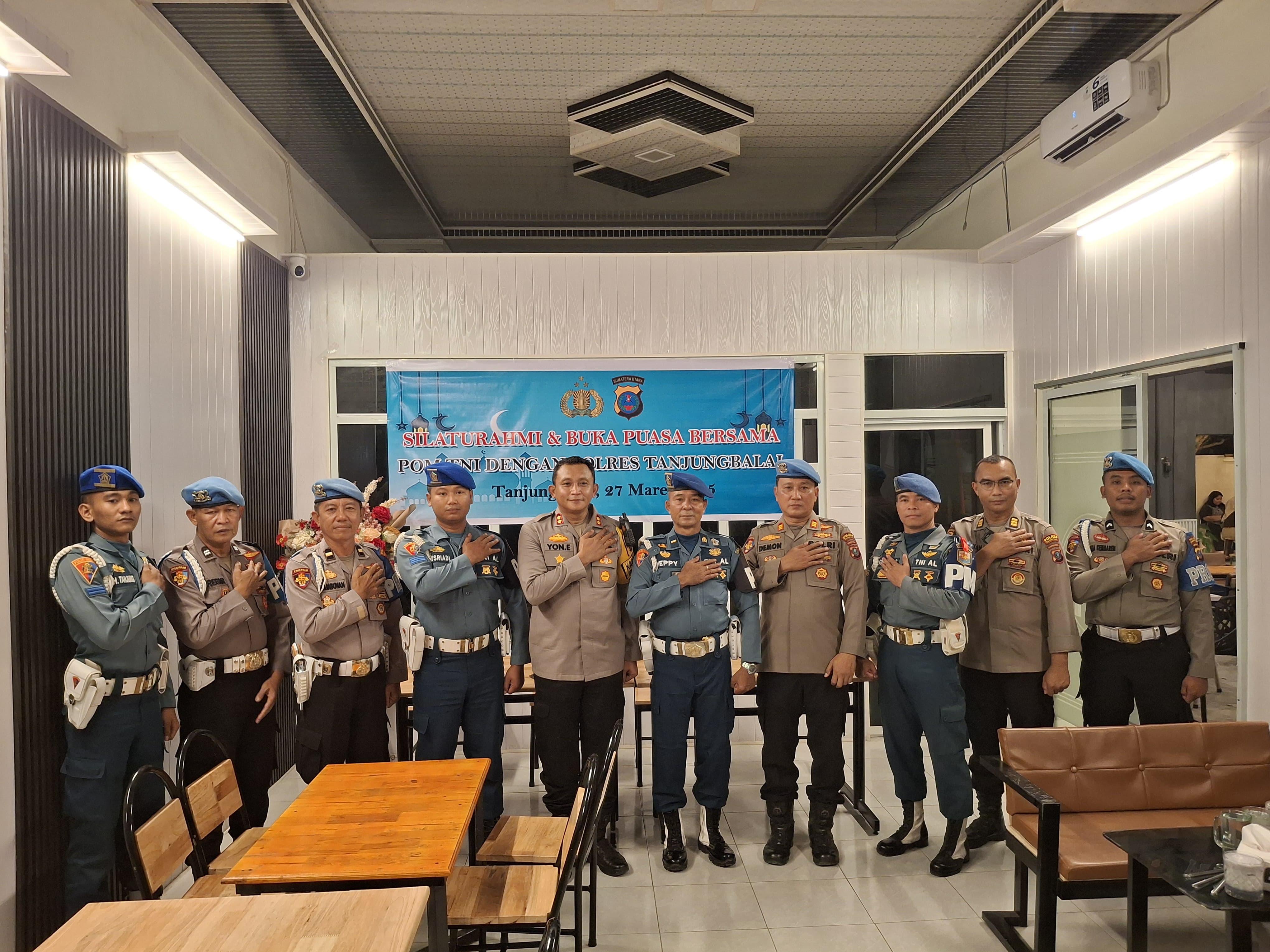 Pererat Sinergisitas, Polres Tanjung Balai dan Pom TNI AL Buka Puasa Bersama