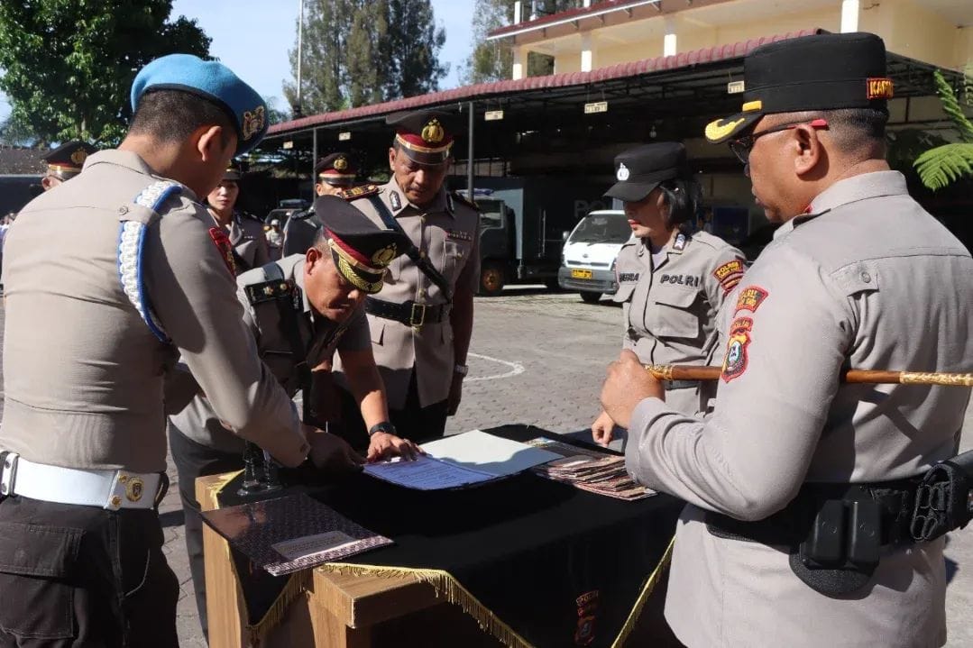 Kapolres Tanah Karo Pimpin Upcara Sertijab Sejumlah PJU