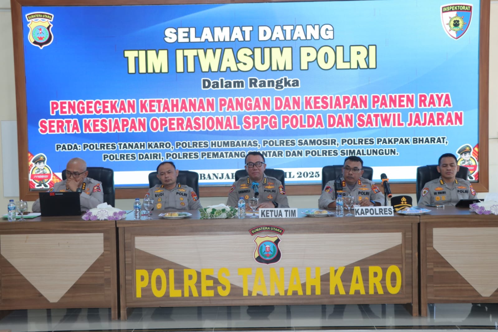 Polres Tanah Karo Siap Sukseskan Program Makan Gratis, Tim Itwasum Polri Cek Kesiapan Satwil