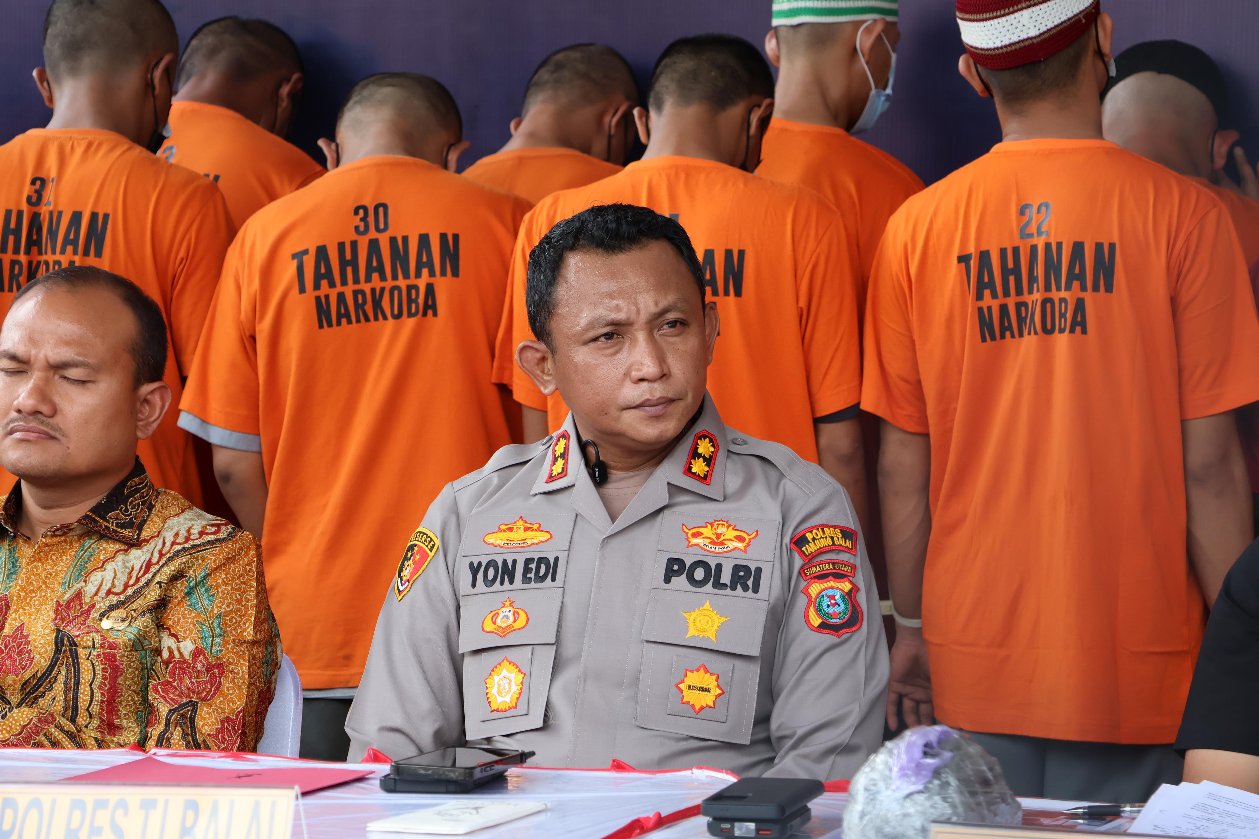 Polres Tanjung Balai Ikuti Konferensi Pers Ungkap Kasus Narkoba Bersama Polda Sumut, Polres Asahan, dan Polres Batubara