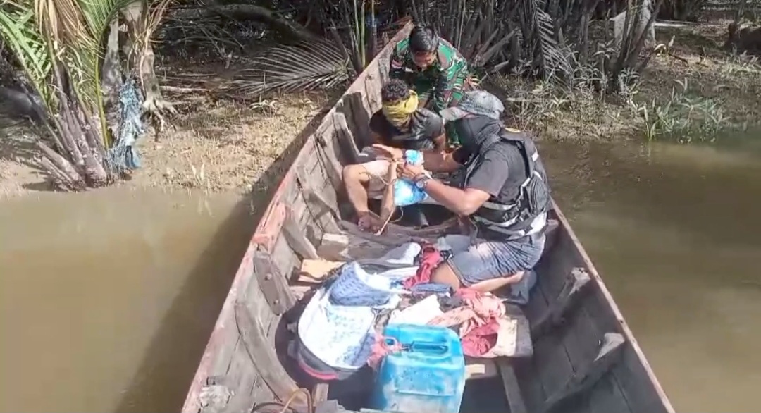Tim Gabungan Lanal TBA dan Tim Giat Intelmar Lantamal I Berhasil Gagalkan Penyelundupan Narkotika Jenis Shabu di Perairan Muara Sungai Asahan