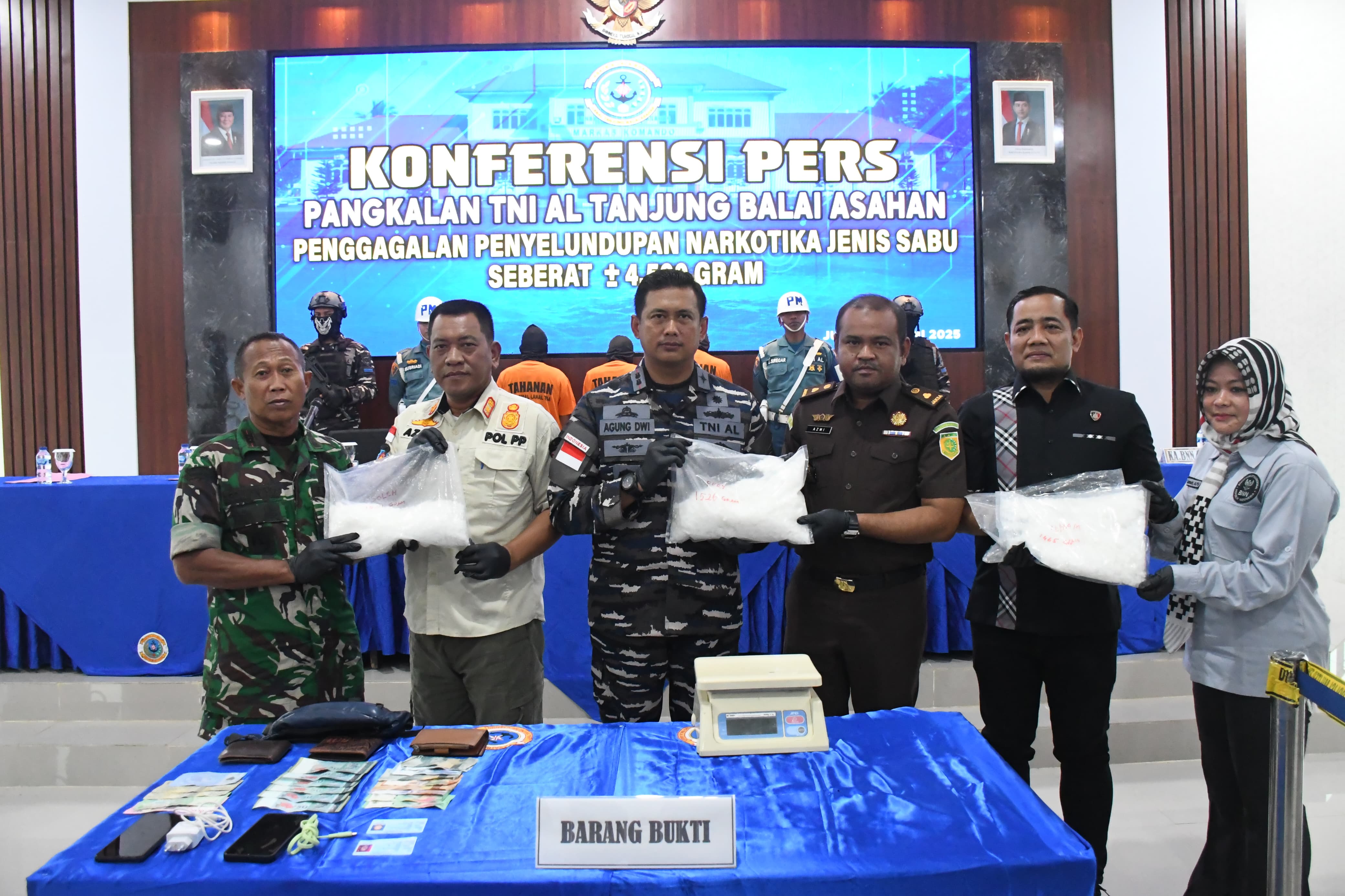 TNI AL Kembali Gagalkan Penyelundupan 4,5 KG Sabu Diperairan Asahan