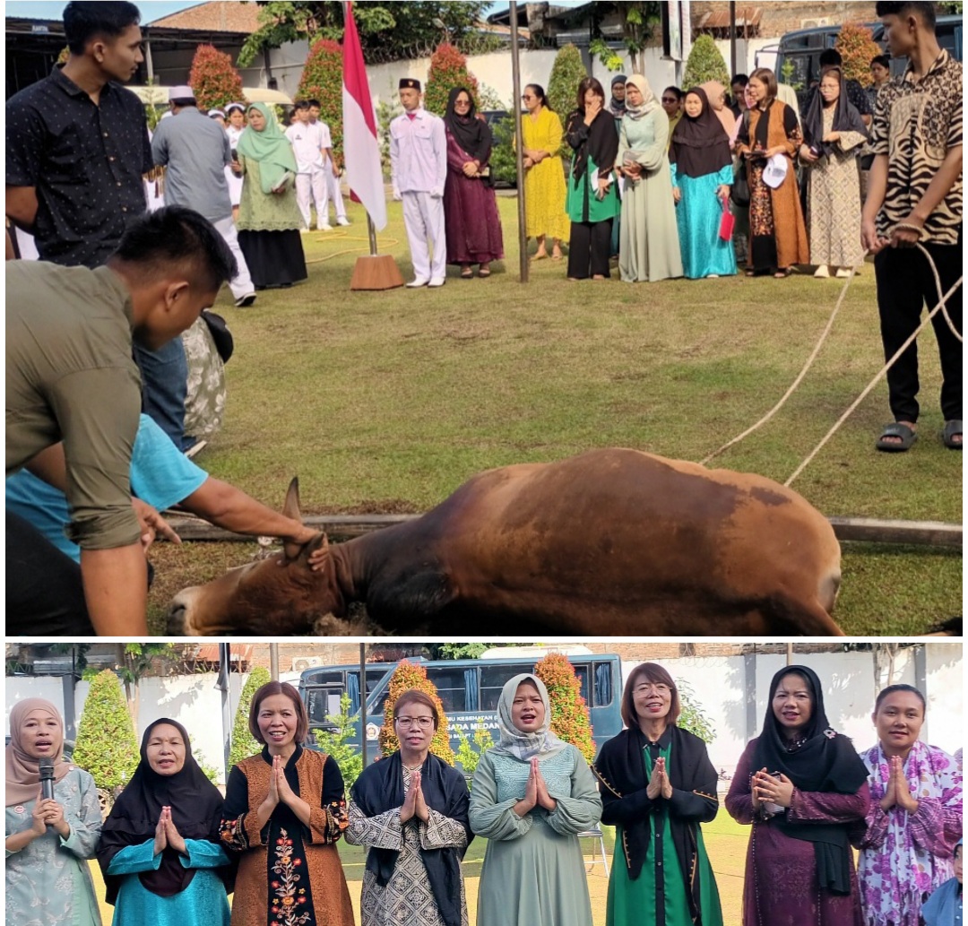 STIKes Mitra Husada Medan Rayakan Iduladha dengan Berkurban dan Santuni Panti Asuhan