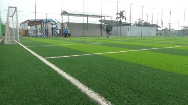 Salah satu lapangan Prima Mini Soccer dan Akademi Fascho Prima di Jalan Persatuan Raya, Desa Helvetia, Deli Serdang, kawasan Marelan perbatasan Kota Medan.