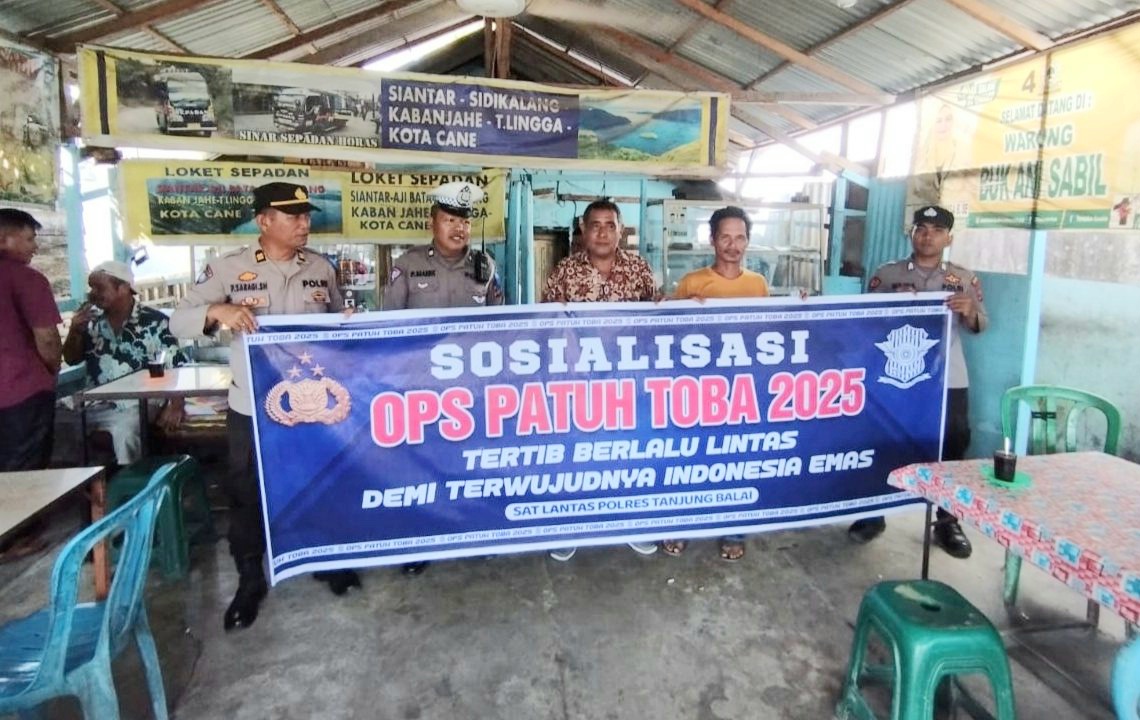 Polres Tanjungbalai Sosialisasi Ops Patuh Toba 2025 sama Bang Sopir Bus 