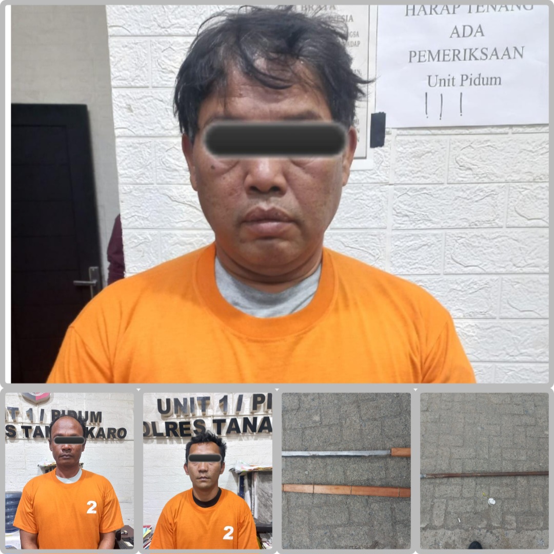 Polres Tanah Karo Amankan 3 Tersangka Penyerangan Warga di Desa Kataren