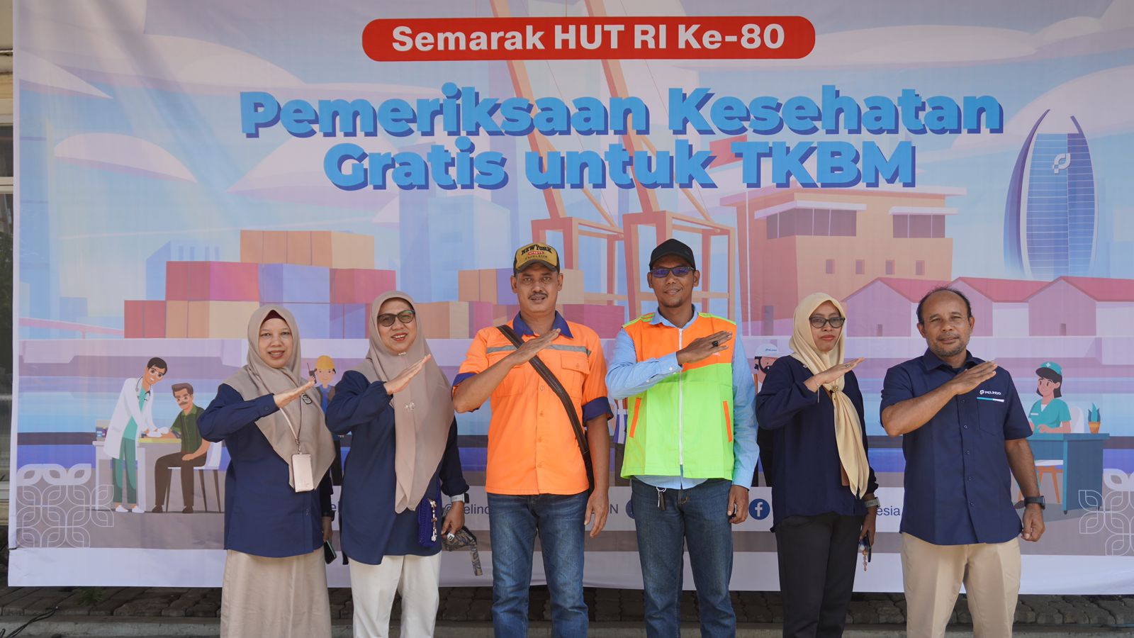 Semarak HUT RI ke-80, Pelindo Regional 1 Gelar Pemeriksaan Kesehatan Gratis Pekerja TKBM