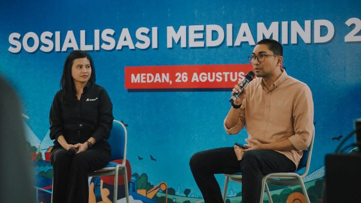 Grup Head Business and Development INALUM, Al Zufri saat menyampaikan paparannya dalam sosialisasi MediaMIND 2025 di Universitas Sumatera Utara, Medan, Selasa (27/8/2025).