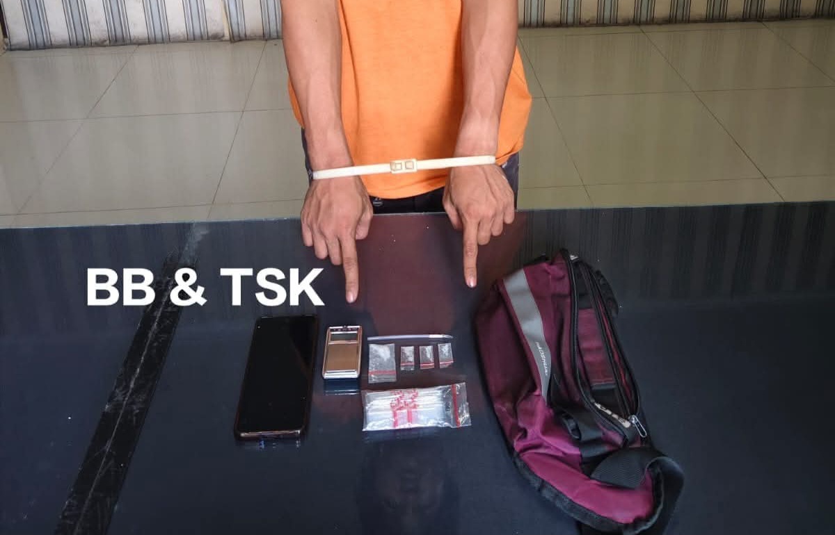Polres Tanah Karo Ringkus Pemuda Diduga Pengedar Sabu di Desa Aek Popo