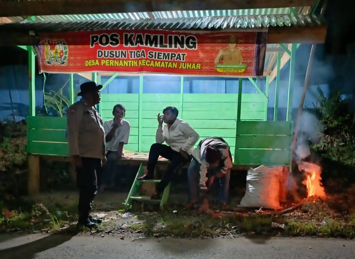 Binmas Polres Tanah Karo Sambangi Pos Satkamling