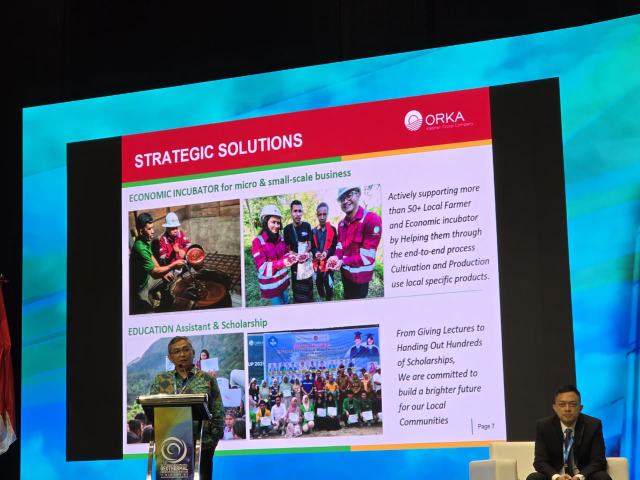 Manajer PT SMGP Ali Sahid saat di IIGCE 2025, Jakarta, Kamis, (18/9/2025).