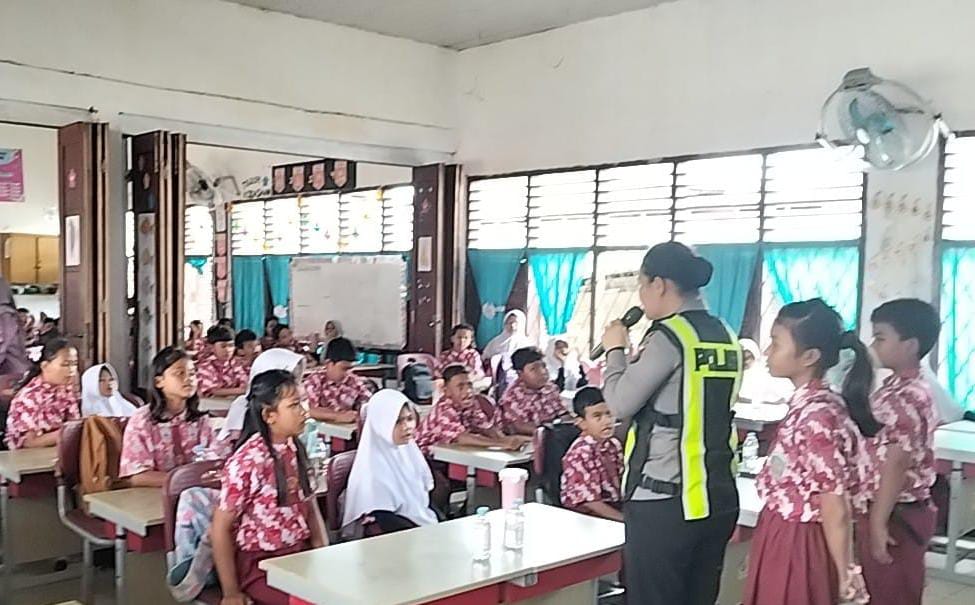 Polres Pelabuhan Belawan Sosialisasi Bahaya Narkoba ke Siswa SD Negeri 065009